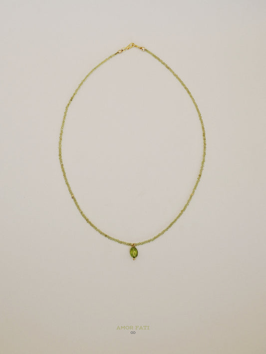 Green Peridot Necklace - August Birthstone